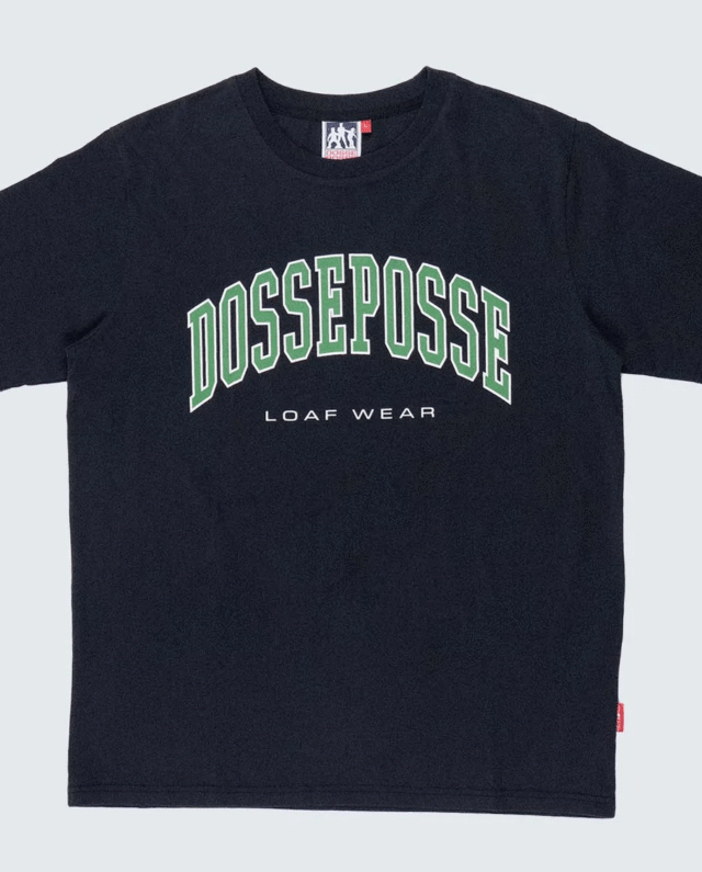 DOSSE POSSE VARSITY SHORT SLEEVE T-SHIRT BLACK DPS2-005