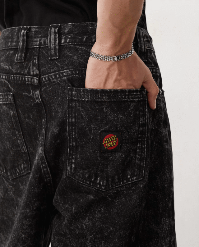 Santa Cruz Big Shorts Black Acid Wash SCA-SHR-5437 - SANTA CRUZ