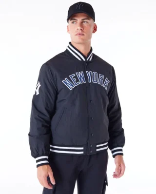New York Yankees MLB Wordmark Black Bomber Jacket 60564762