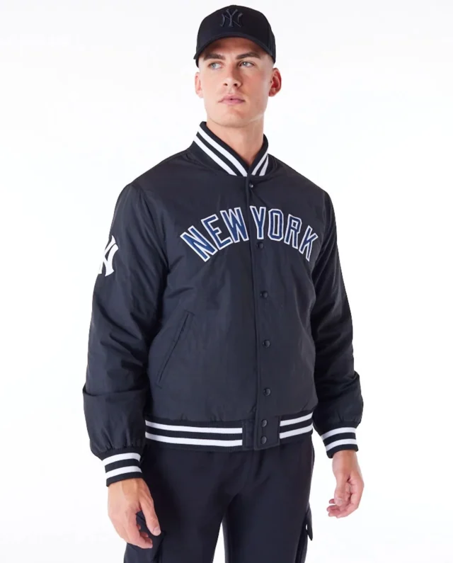 New York Yankees MLB Wordmark Black Bomber Jacket 60564762