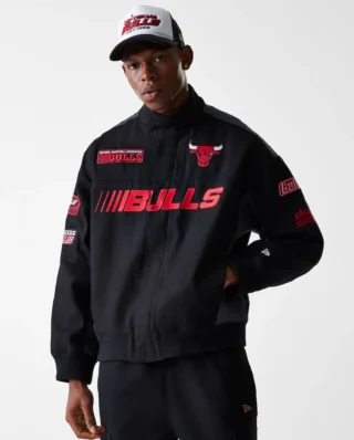New Era Chicago Bulls NBA Black Motorsports Jacket 60684334