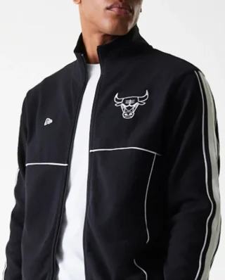 60684341_6-1 New Era Chicago Bulls NBA Outline Black Track Jacket 60684341 - NEW ERA