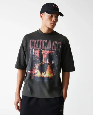 New Era Chicago Bulls NBA Washed Graphic Grey T-Shirt 60684355