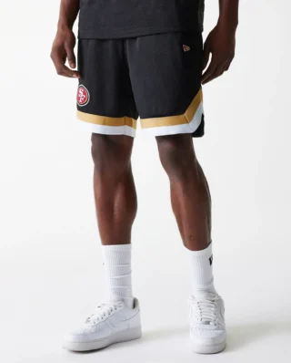New Era San Francisco 49ers NFL Mesh Black Shorts 60684370 - NEW ERA
