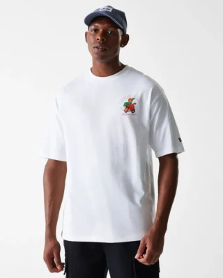 New Era Pizza Club Graphic White Oversized T-Shirt 60684397