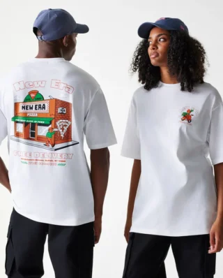 New Era Pizza Club Graphic White Oversized T-Shirt 60684397 - NEW ERA