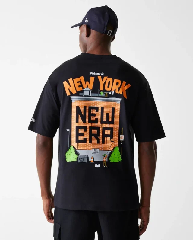 New Era Graffiti Graphic Black Oversized T-Shirt 60684398 - NEW ERA