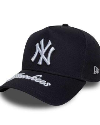 New Era New York Yankees MLB Visor Hit Navy 9FORTY E-Frame Adjustable Cap 60691075