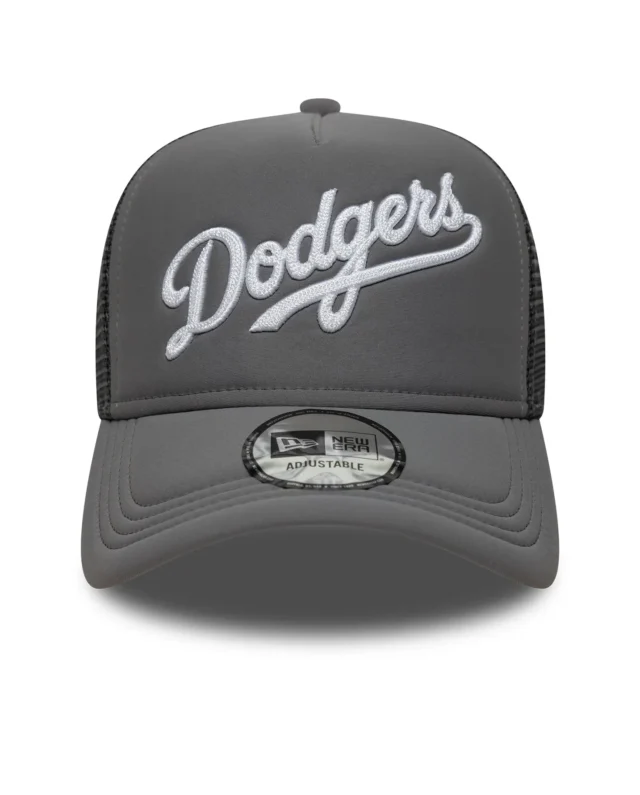 NEW ERA LOS ANGELES DODGERS MLB GREY BLACK UVA-FRAME TRUCKER 60691183 - NEW ERA