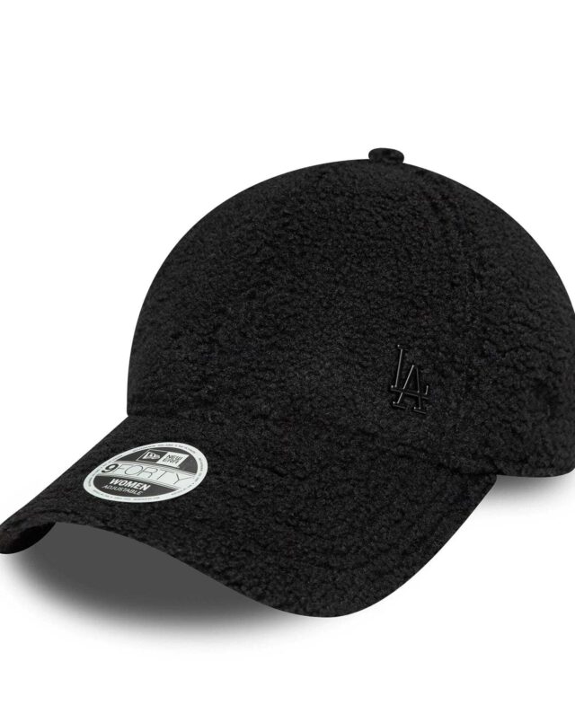 New Era LA Dodgers Womens MLB Borg Black 9FORTY Adjustable Cap 60691331