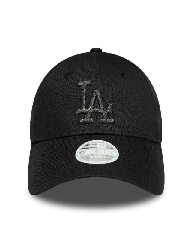 New Era LA Dodgers Womens MLB Metallic Logo Black 9FORTY Adjustable Cap 60691412 - NEW ERA