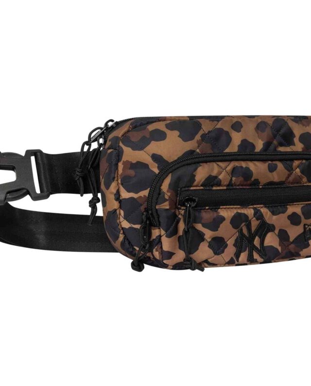 New Era New York Yankees MLB Leopard Quilted All Over Print Waist Bag 60758532 H14cm x W7cm x D23cm - NEW ERA