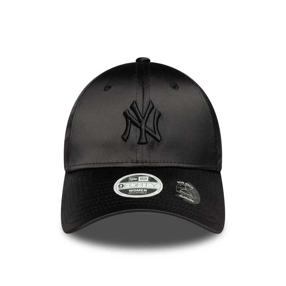 New Era New York Yankees Womens MLB Satin Bow Back Black 9FORTY Adjustable Cap 60758948 - Image 3