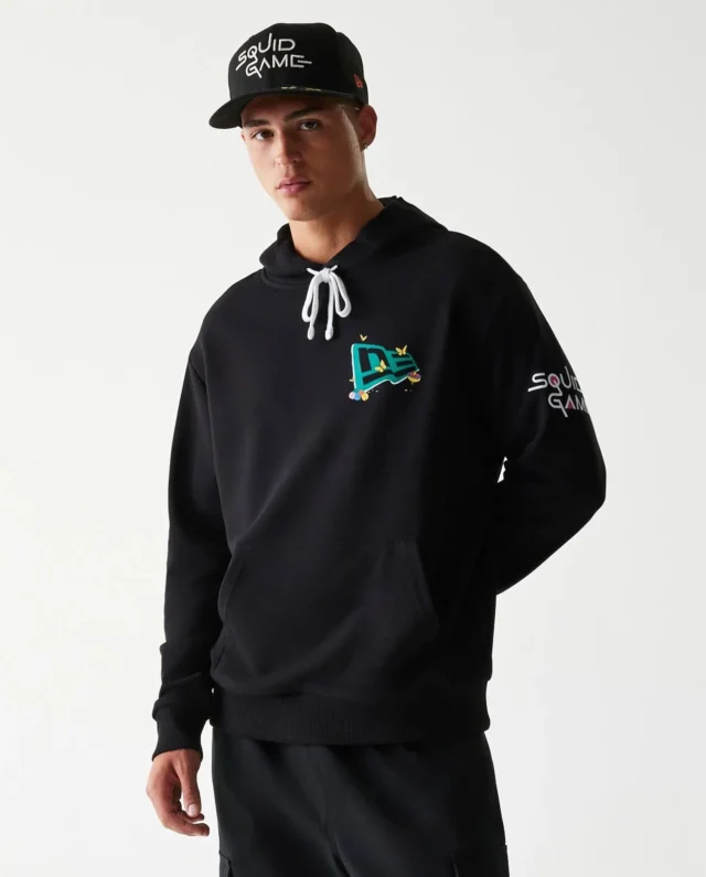New Era X Netflix Squid Game Black Oversized Pullover Hoodie 60767032