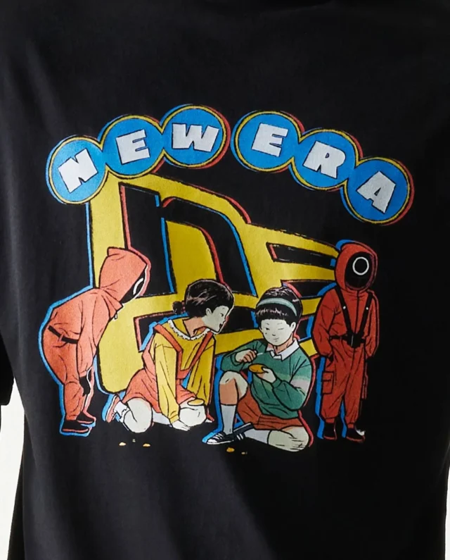 NEW ERA X NETFLIX SQUID GAME GRAPHIC BLACK OVERSIZED SHORT SLEEVE T-SHIRT 60767034 - Netflix
