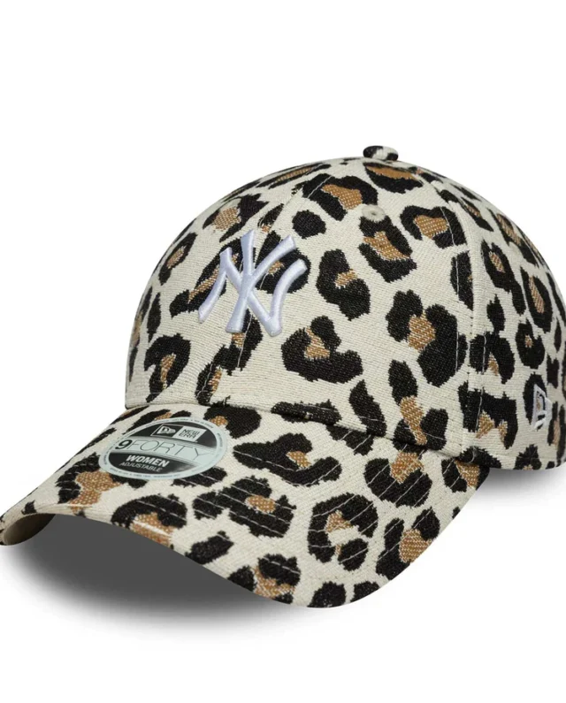 New Era New York Yankees Womens MLB Leopard Midi Light Beige 9FORTY Cap 60771750
