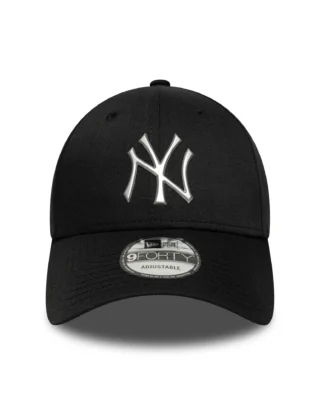New Era New York Yankees MLB Metallic Black 9FORTY Cap 60771846 - NEW ERA