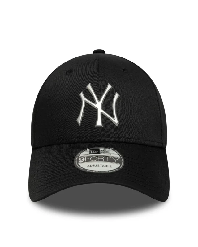 New Era New York Yankees MLB Metallic Black 9FORTY Cap 60771846 - NEW ERA