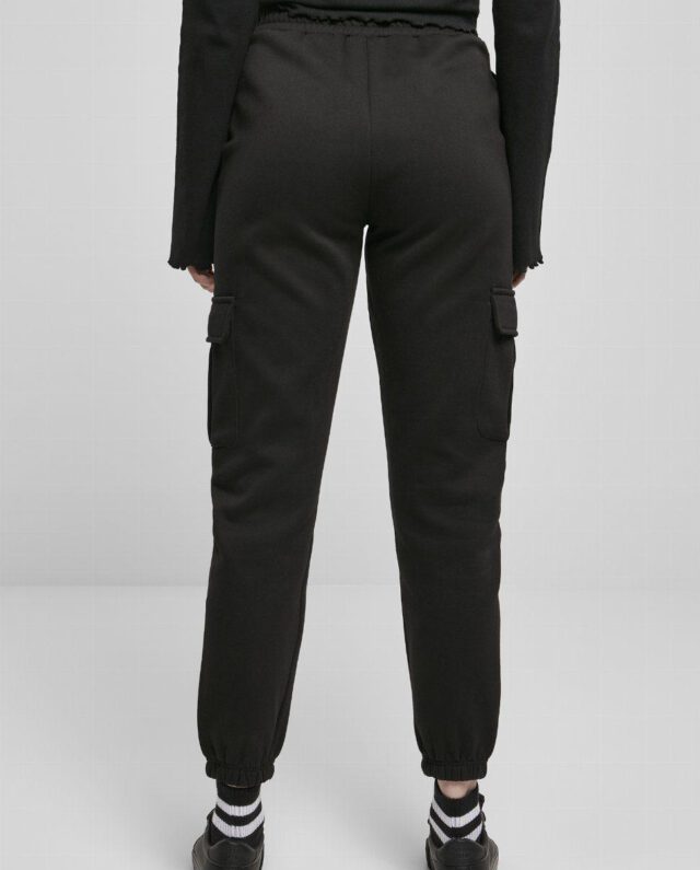 Urban Classics Ladies High Waist Cargo Sweat Pants Black TB4563 - UrbanClassics