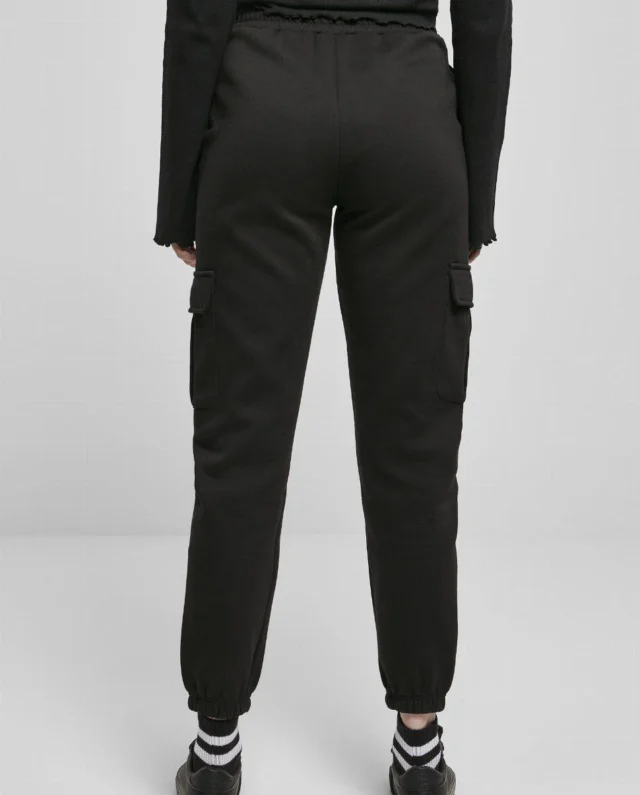 Urban Classics Ladies High Waist Cargo Sweat Pants Black TB4563 - UrbanClassics