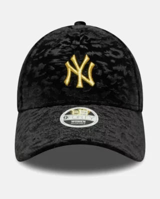 New Era New York Yankees Womens MLB Leo Velour Black 9FORTY Adjustable Cap 60758950 - NEW ERA