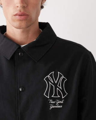 New Era New York Yankees MLB Twill Black Coaches Jacket 60684316 - NEW ERA