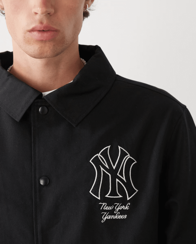 New Era New York Yankees MLB Twill Black Coaches Jacket 60684316 - NEW ERA