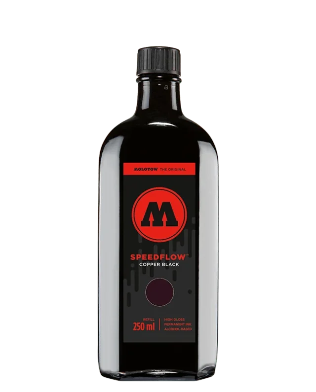 MOLOTOW SPEEDFLOW COCKTAIL BUFF RESIST INK NITROGEN SHINY BLACK 250 ML