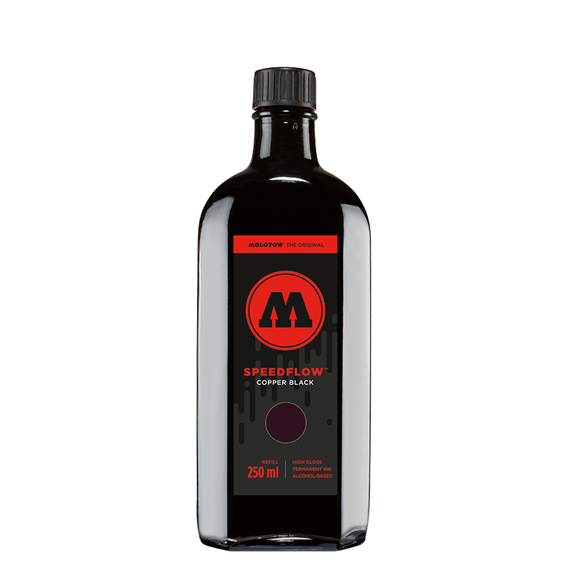 MOLOTOW SPEEDFLOW COCKTAIL BUFF RESIST INK NITROGEN SHINY BLACK 250 ML