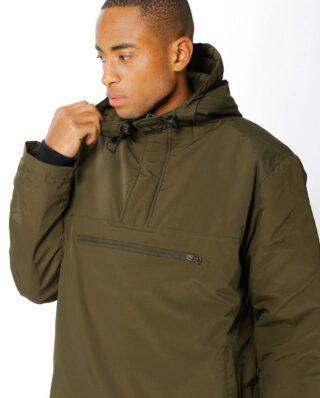 URBAN CLASSICS PADDED PULL OVER WINDBREAKER JACKET TB1443 OLIVE - UrbanClassics