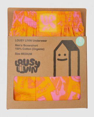 LOUSY LIVIN UP STICKER CLASH BOXER SHORTS YELLOW LUUWUPSC - Lousy Livin