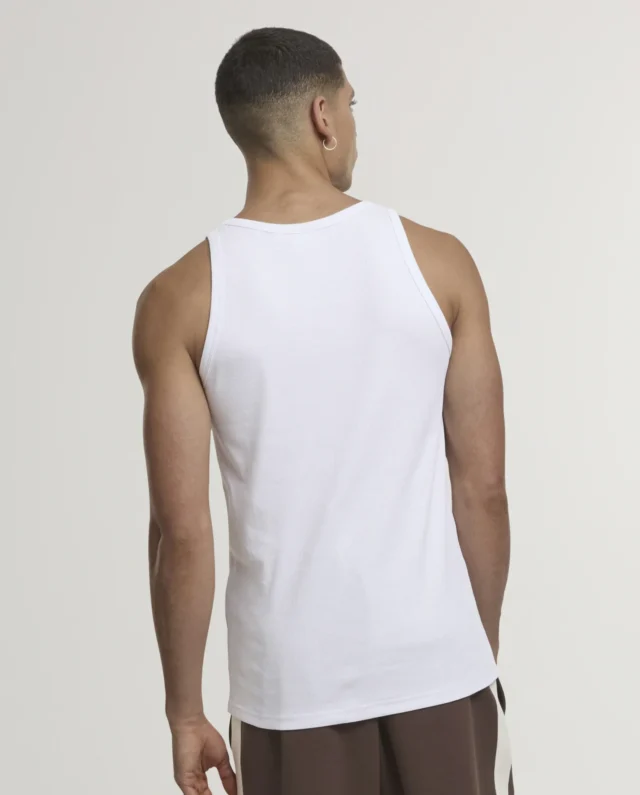 KARL KANI SIGNATURE RIB TANK TOP WHITE KM261-001-1 - KARL KANI