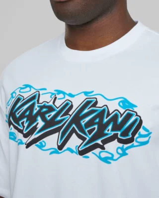 Karl Kani Woven Signature Kani Heat Tee White/Blue KM251-019-1 - KARL KANI