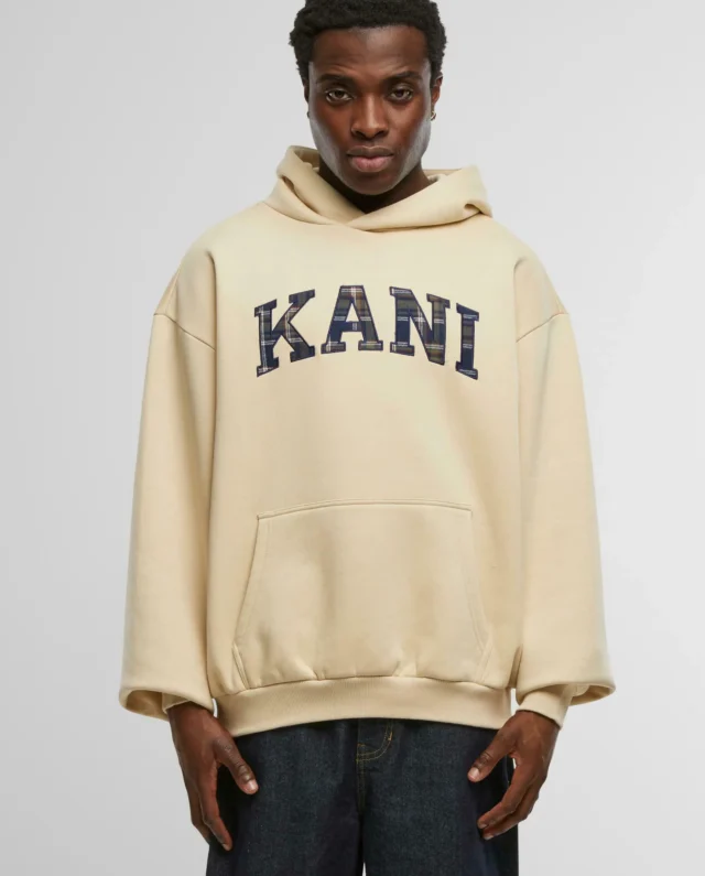 KARL KANI SERIF CHECK OS HOODIE BEIGE KM254-009-1