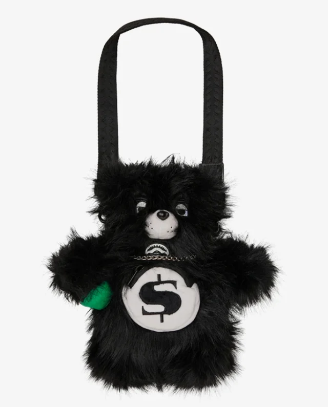 SPRAYGROUND FUR CRAY BLACK BEAR CUB BACKPACK B8213 63.5 x 17.78 x 30.48 cm
