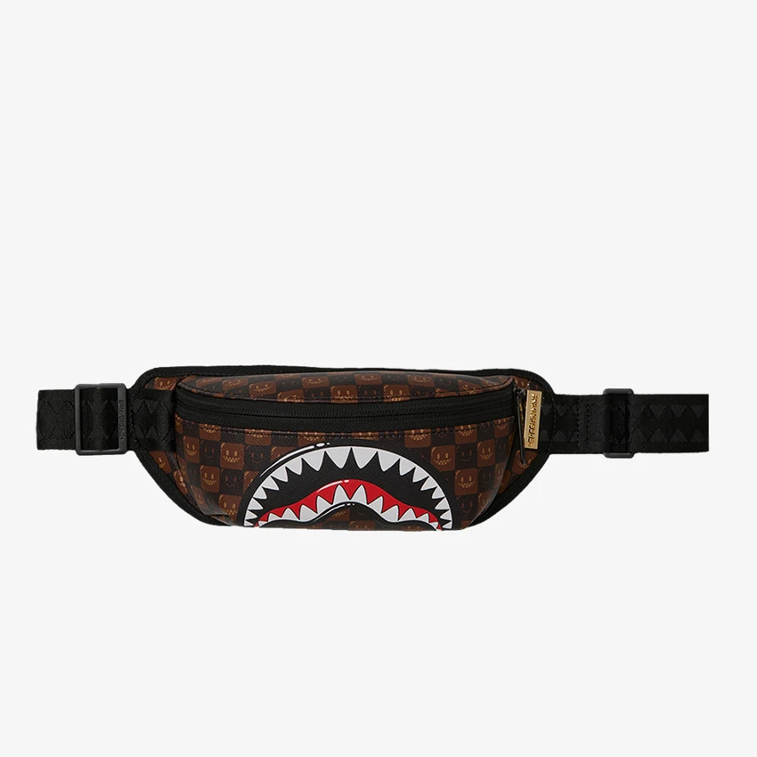910B9309NSZ (1)_L SPRAYGROUND SHARKS IN PARIS WTF BUBBLE BROWN CHECK CROSSBODY B9309 48.2 x 17.1 x 7.6 cm - Image 1