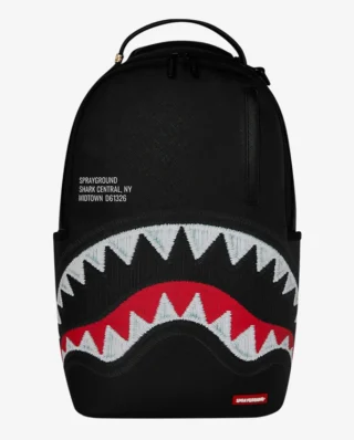 SPRAYGROUND SHARK CENTRAL BLACK EMBROIDERED SHARK BACKPACK B9629 46 x 15 x 29 cm