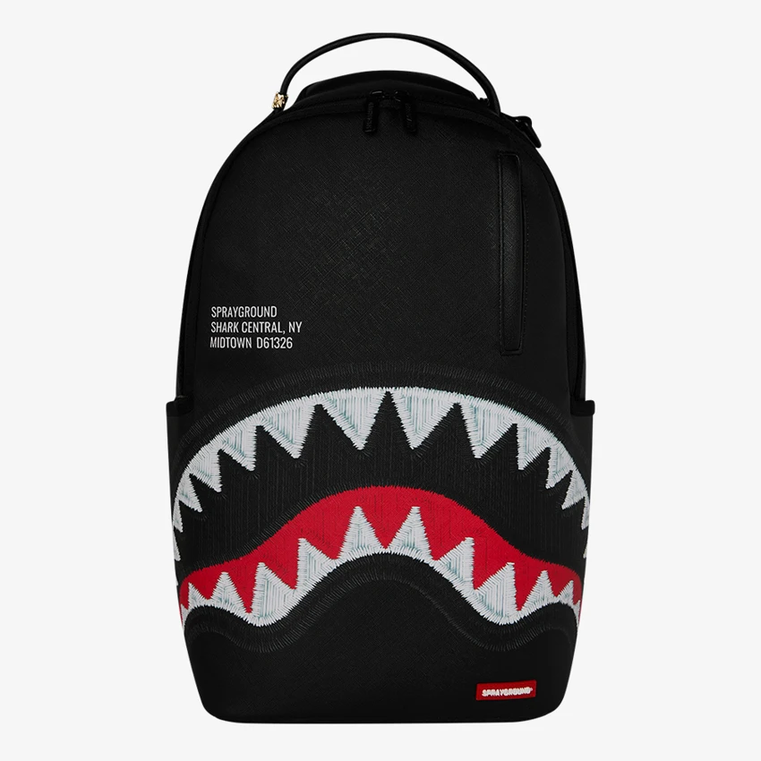 910B9629NSZ (1)_L SPRAYGROUND SHARK CENTRAL BLACK EMBROIDERED SHARK BACKPACK B9629 46 x 15 x 29 cm - Image 1
