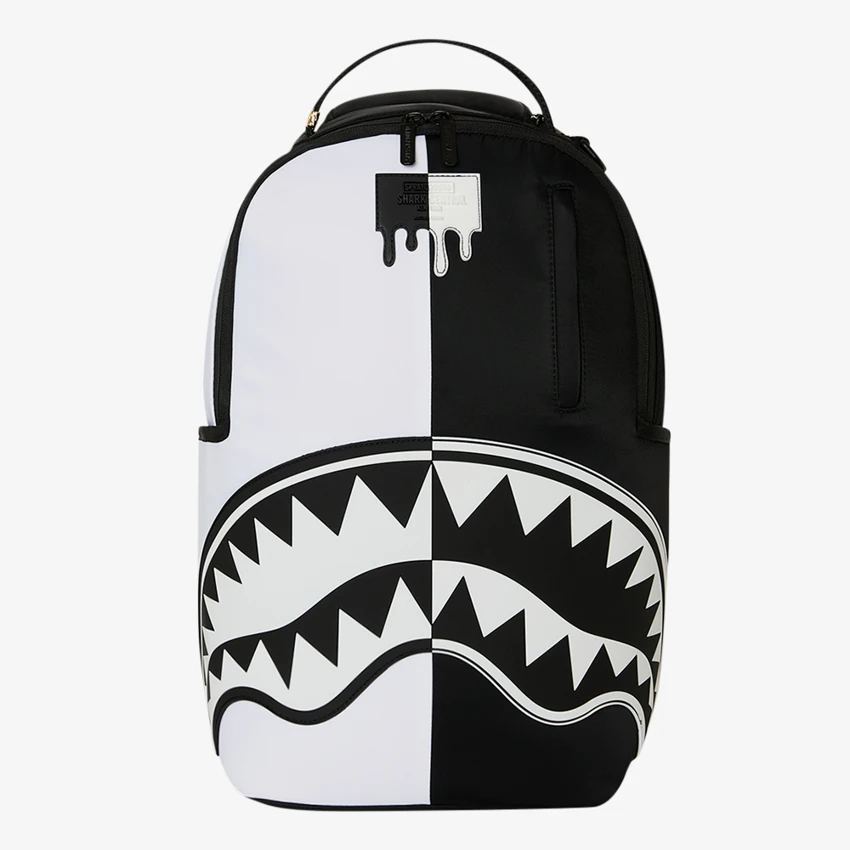910B9633NSZ (1)_L SPRAYGROUND SHARK CENTRAL BLACK AND WHITE STENCIL BACKPACK B9633 46 x 15 x 29 cm - Image 1