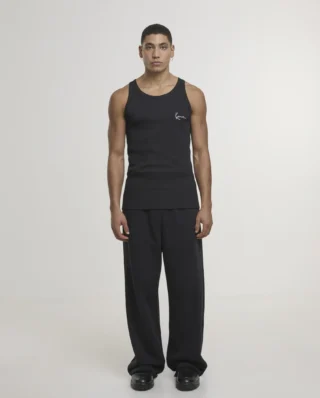 KARL KANI SIGNATURE RIB TANK TOP BLACK KM261-001-2 - KARL KANI