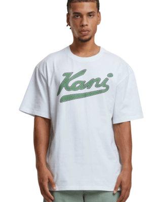 KARL KANI VARSITY PALM PRINT T-SHIRT WHITE KM252-005-1