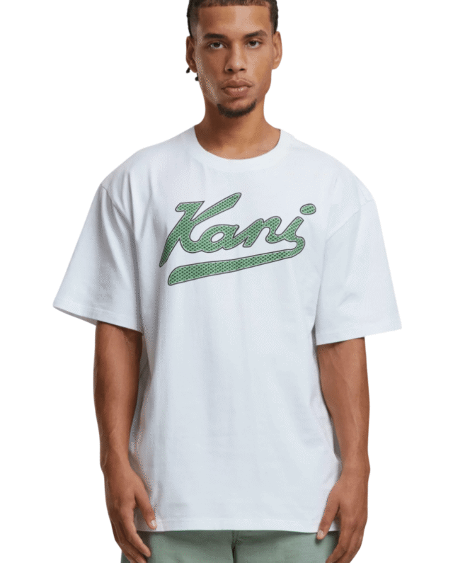 KARL KANI VARSITY PALM PRINT T-SHIRT WHITE KM252-005-1
