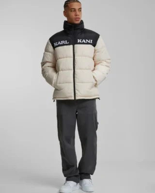 Karl Kani Retro Essential Puffer Jacket Light Sand Beige KM-JK012-023-24 - KARL KANI