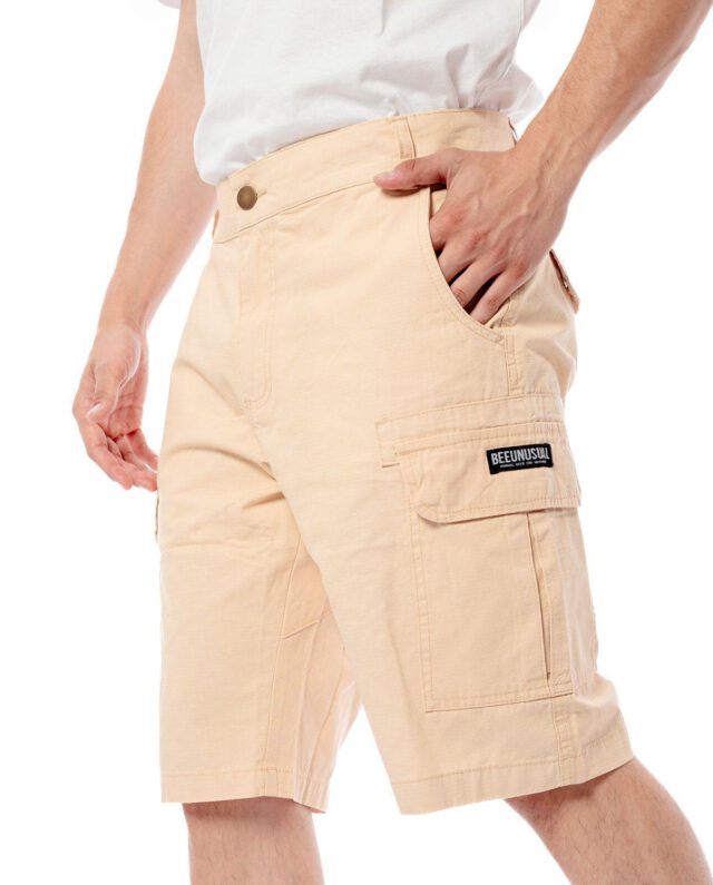 Bee Unusual Ripstop Cargo Shorts Beige