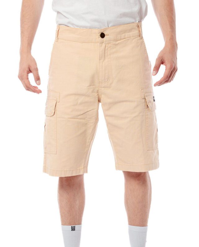 AB-242403_front Bee Unusual Ripstop Cargo Shorts Beige - BEEUNUSUAL