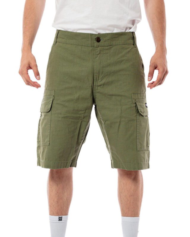 AB-242404_front Bee Unusual Ripstop Cargo Shorts Khaki - BEEUNUSUAL