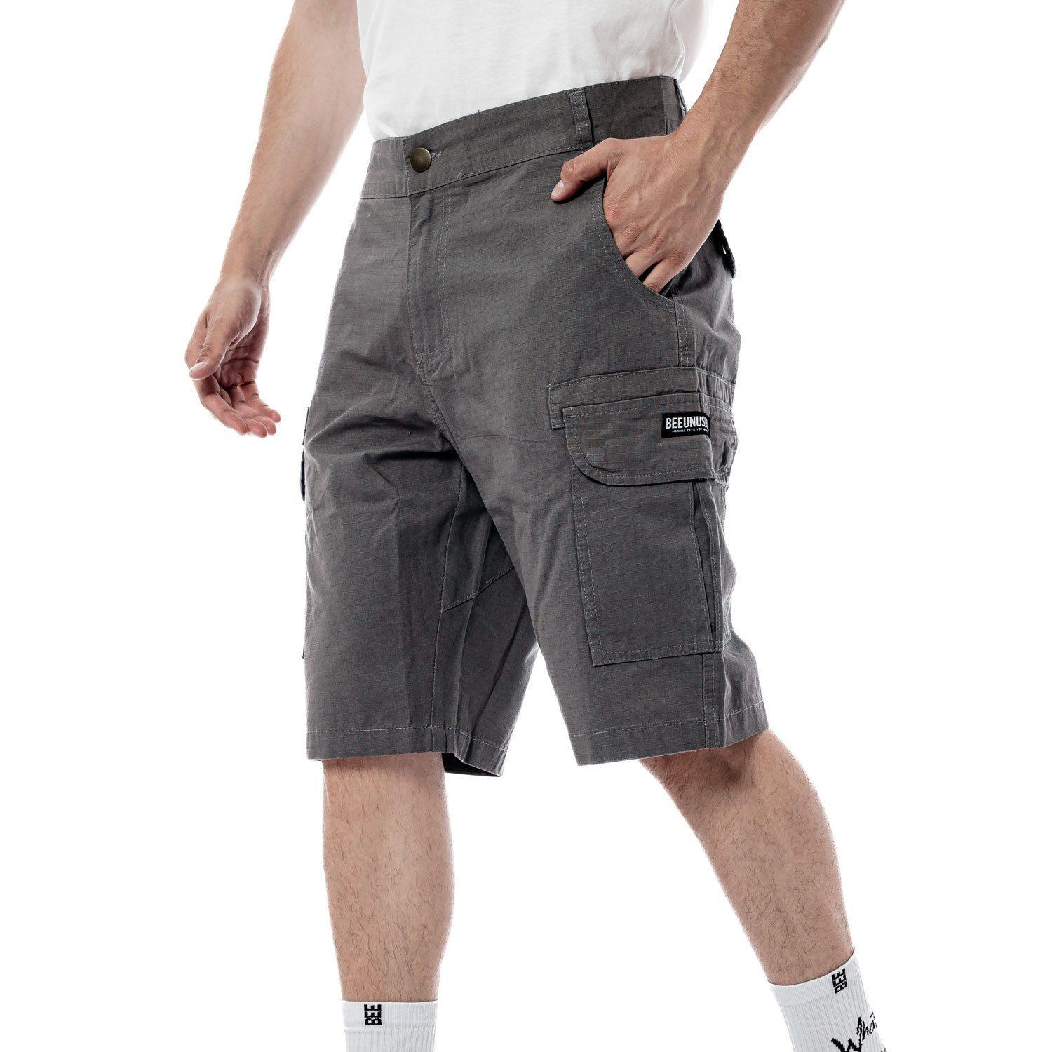 Bee Unusual Ripstop Cargo Shorts Grey - Image 4
