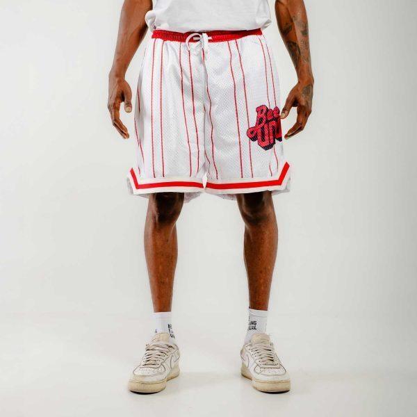Bee Unusual Basketball Retro Shorts White-Red AB-259004 - Image 2