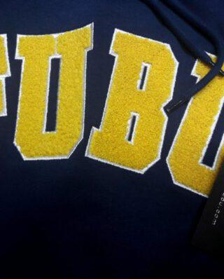 FUBU COLLEGE SSL HOODED SWEATSHIRT NAVY YELLOW WHITE - FUBU