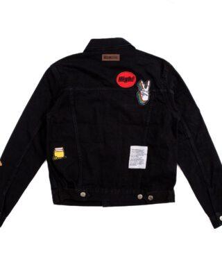 Bee Unusual Feel Good Patchwork Denim Jacket Black - BEEUNUSUAL